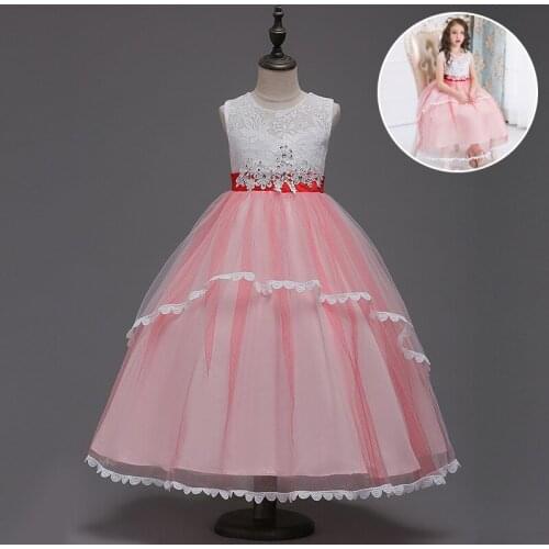 3-15Yrs Kids Girl Dress Wedding Bridesmaid Kids Girs Dresses Summer 2016 Evening Party Costume Princess Flower Girls Clothes