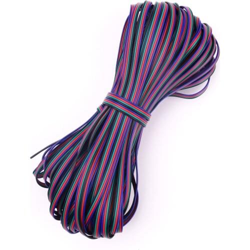 8M Tinned copper 22AWG led RGB cable,4 pin RGB cable PVC insulated wire 22 awg UL2468 strip extension connect wire LED