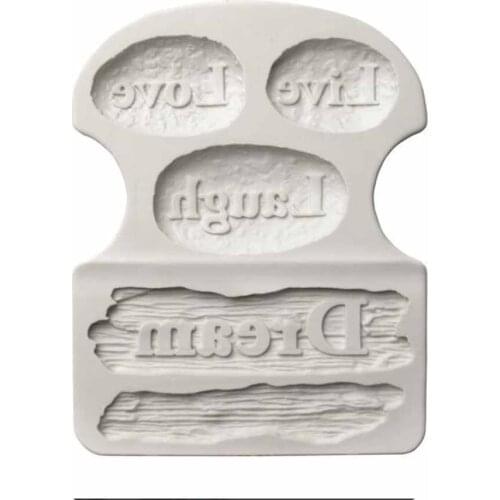 3D Love Dream Wedding Silicone Mold Live Laugh Letter Cake Border Fondant Cake Decorating Tool Cupcake Chocolate Gumpaste Mould