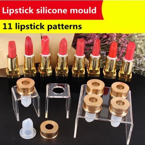 11 Patterns Silicone Lipstick Mould for DIY Filling Single Cavity 12.1mm Silicone Lipstick Mould