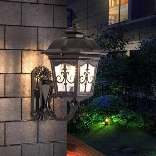 Outdoor waterproof wall garden balcony light wall pillar European garden corridor light outdoor door wall hanging lamp