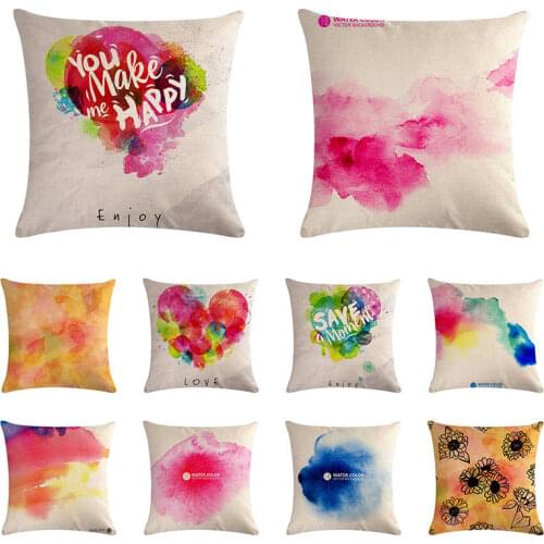 Gorgeous Watercolors Painting Sculpture Mysterious You Make Me Happy Day Cushion Cover Bed Throw Pillowcase ZY1114