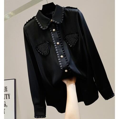 YUANYUANJYCO Black Blouses