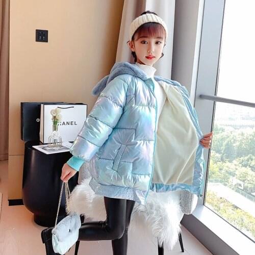 Winter Children Down Parkas Coat New Fashion Solid Color Jacket Outwear For 3t 4 6 8 10 12Yrs Girls Plus Thick Warm Outerwear