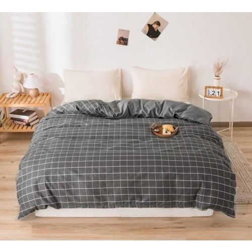 Black Plaid Duvet Cover with Zipper Comforter Case Fashion Printed Quilt Cover 150x200cm 180x220cm 200x230cm 220x240cm Size 1pc