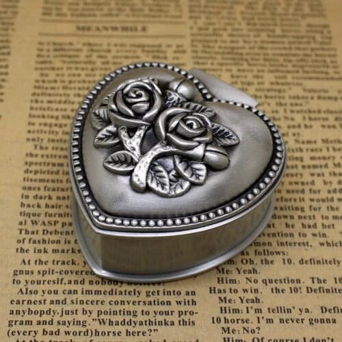 100pcs/lot FREE Express shipping Fashion Jewelry Gift Boxes SMALL size Metal Jewelry Case Trinket box Rose Design Heart Shaped