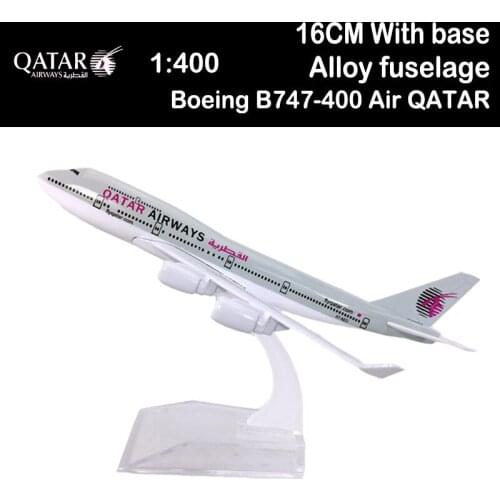 16CM 1:400 Boeing B747-400 Model Air QATAR Airways Airplane W Base Alloy Aircraft Plane AIRLINER Display Toy Adult Gift Souvenir