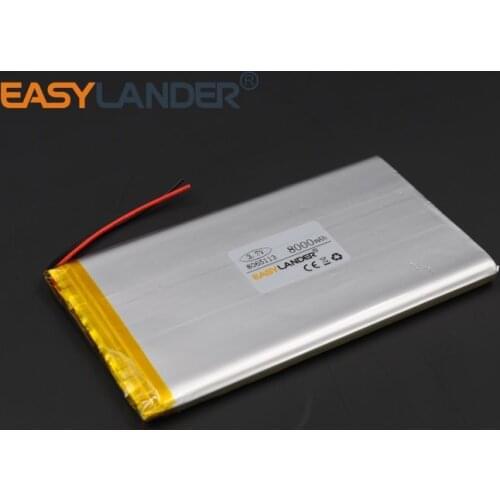 3.7V 8000mah 8065113 Polymer Lithium Li-Po Rechargeable Battery For GPS PSP DVD PAD E-book tablet pc power bank video game