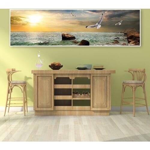 5D DIY Diamond Painting Blue Sky And White Clouds Sunset Seascape Cross Stitch Full Diamond diamond Embroidery Large Decor