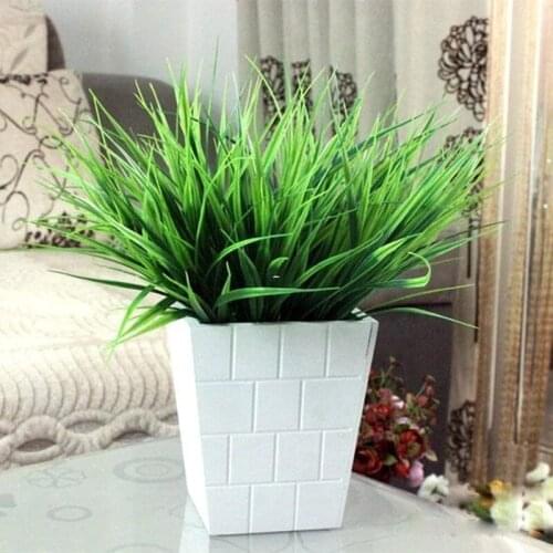 7 Fork Spring Grass Green Artificial Leaf Plastic Simulation Foliage plant For Wedding Decorations Flower garden home Ornament