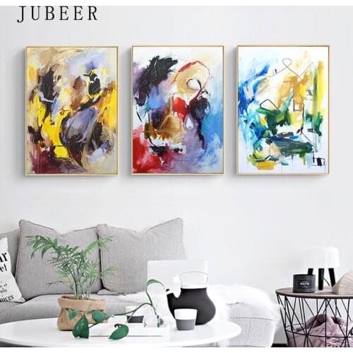 Nordic Style Abstract Canvas Painting Wall Art for Living Room Color Abstract Art Posters and Prints Scandinavian Decor