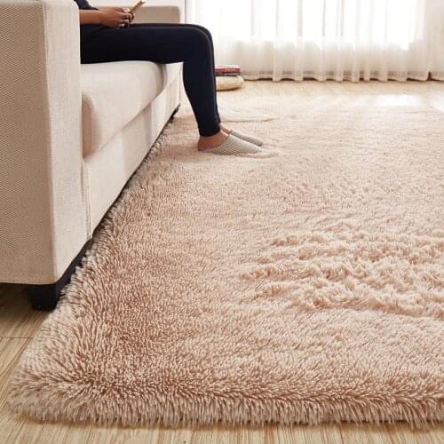Alfombras Fluffy Solid Color Rug Bedroom Plush Shaggy Carpet For Living Room Faux Fur Large Soft Area Rug Kid Non-Slip Floor Mat