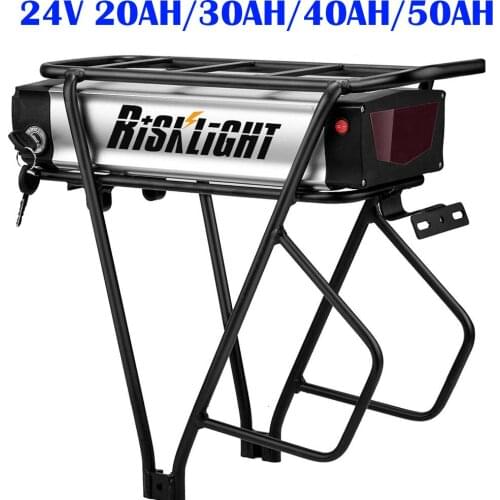 24v 20ah 25AH 30AH 40AH 50AH e-bike battery rear rack battery with USB connector ebike battery pack 24v 20ah for 24V 500W motor