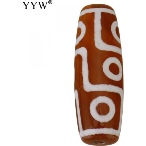 10pcs Natural Tibetan Agate Onyx Dzi Beads Jewelry Handmade Making Bead Fashion Girl Surprise Gift Oval DIY Two Tone 14x39x14mm