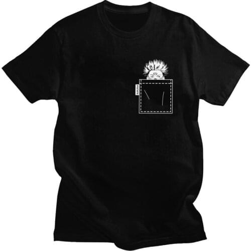 Funny Jujutsu Kaisen T Shirt Men Pure Cotton Tee Tops Anime Manga Ryomen Sukuna Tshirt Short Sleeved Summer T-shirt Clothing