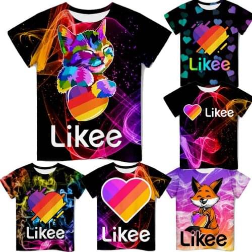 3D Likee T Shirt Oversize Women Kids Russia Style LIKEE Tees Streetwear Short Sleeve Colorful Graphic Tees Boys Girls Tshirt Men