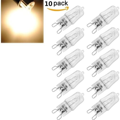 G9 10PCS Eco Halogen Light Bulb 220 - 230V 40W Lamp Bulbs Table Desk Floor Closet Lamps Cabinet Light for Home Office Restaurant