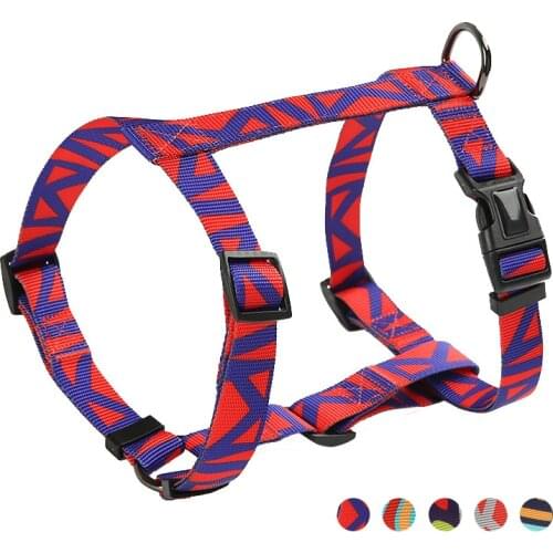 I-shaped Dog Harness Printing Walking Runing Adjustable Walking Runing Pet Cat Harnesses Nylon Bohemian Style Pet Dog Supplies