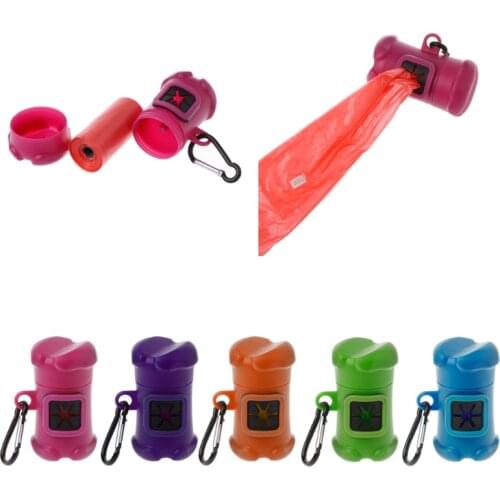 Pet Dog Bone Shape Waste Poo Garbage Dispenser Box Clean Up Bags Holder Carrier