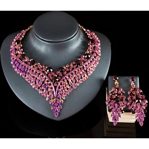 LAN PALACE famous brand jewelry bridal jewelry african beads necklace and earrings crystal jewelry sets free shipping