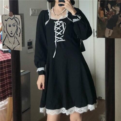 Sannian Teenage Girls Summer Black Niche Dresses Women Sweet Clothes 2021 New Waist-skimming Dresses Ladies Party