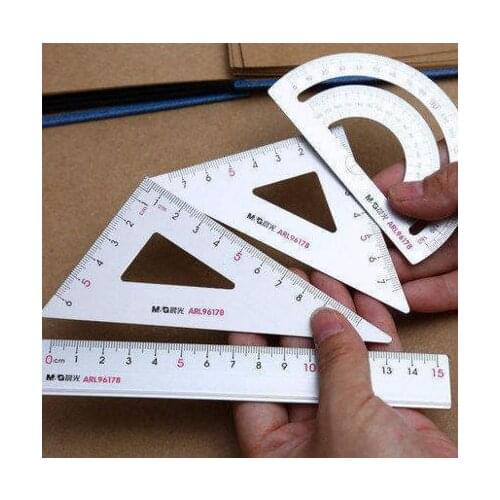 M&G Student Sets Foot Metal Protractor Ruler Triangle Ruler Four Sets