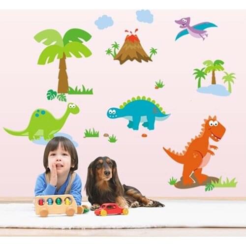 Cute cartoon dinosaur series wall sticker for baby kids room Nursery wall decorating Stickers wall paper