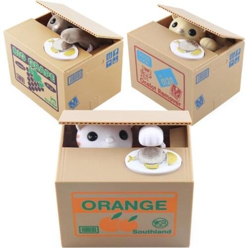 Cartoon Lovely Creative Gift Steal Money Cat Save Money Can for Children Cultivate Kids Saving Money Concept Simulated Life Toy