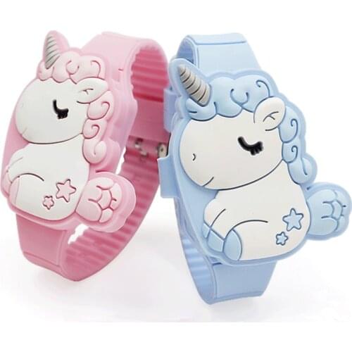 Cartoons Girl Unicorn childrens watch girl Macaron LED Silicone Watch Children student electronic watch clock Reloj Infantil