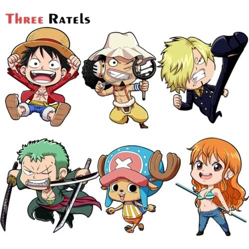 Three Ratels FC603 Anime Luffy Stickers For Car Laptop PVC Backpack Home Decal Pad Bicycle PS4 Waterproof
