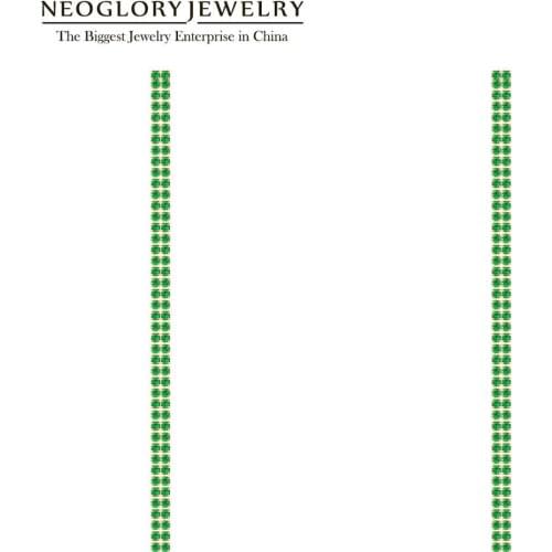 Neoglory 2020 New Fashion 1.5MM CZ 2Rows 9cm Claw Chain Crystal Tassel Earring For Women Bride Jewelry For Wedding Gift Souvenir