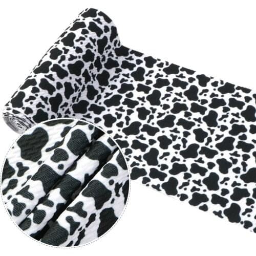 Cut to Strip 5"x55" roll Cow Spot Animal Skin Print Bullet Texture Liverpool Bubble Fabric For Making Hair Bow Headband,1Yc18594