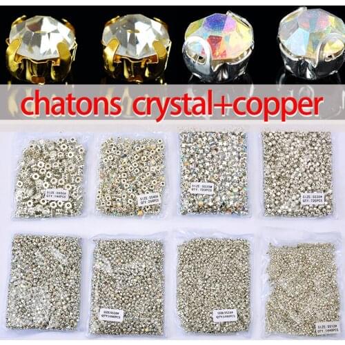 Wholesale 3-10mm crystal AB strass glass sew on glue on rhinestone montees jewel wedding dress Decoration DIY Sewing Accessories