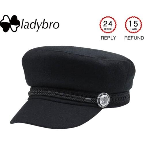 Ladybro Autumn Winter Hat For Women Octagonal Cap Female Imitation Wool Hat Fashion Button Baseball Cap Hat Gorras Casquette