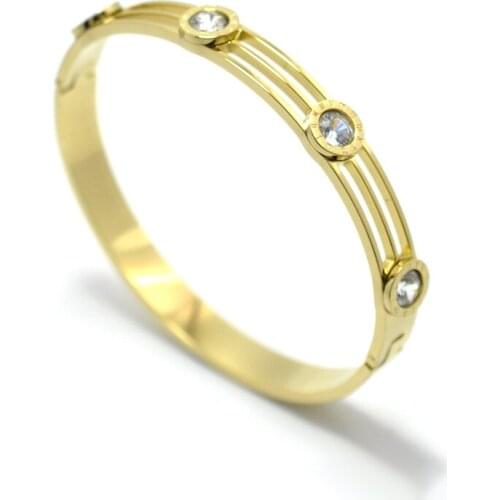 Roman Numeral Hollow Bangles Women Men Jewelry Stackable CZ Crystals Bangles Hollow Bracelets Couple Luxury Bangles