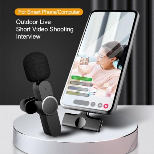 Portable Wireless Lavalier Microphone 5.1 Channel Audio Video Recording Mini Mic for iPhone Android Live Broadcast Microfonoe
