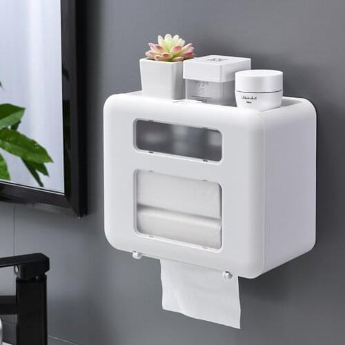 Portable Toilet Paper Holder Plastic Waterproof Paper Dispenser For Toilet Wall Home Storage Tissue Box Bathroom Accessories