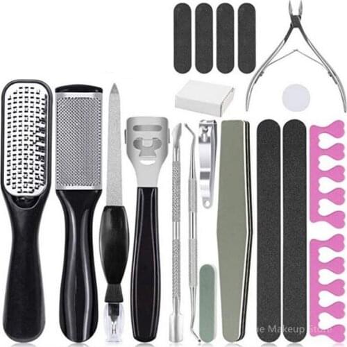 Professional Pedicure Tool Set Dead Hard Skin Callus Remover Scraper Foot Massage Foot Care Tool for Feet Heels Toe 30