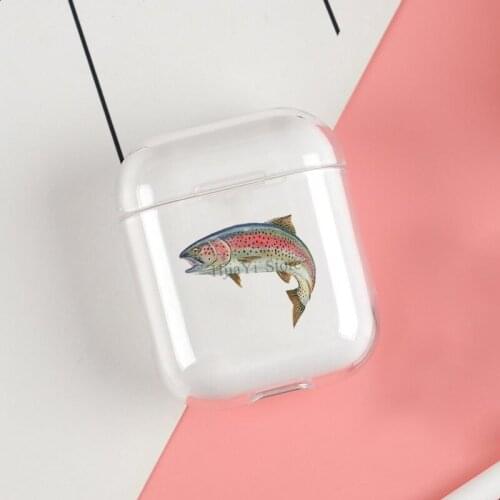 Fishing angler fish pike perch carp Clear Cases For Apple Airpods 1 2 Earphone Bluetooth Wireless Cover For Airpods 2 1 Coque
