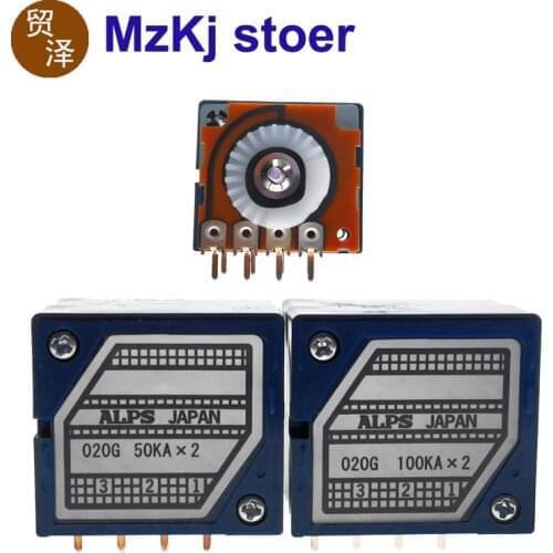 2PCS RK27 8pin New Imported Original Japan ALPS RK271 50K 100K Flower 25MM 50KAX2 100KAX2 Dual-unit Rotary Potentiometer KO 2702