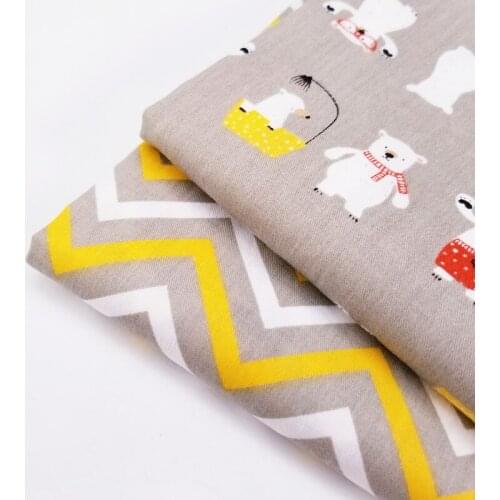 Grey Series Stripe/Animal Printing Cotton Twill Fabric Fat Quarters Pure Cotton Material Fabric For Home Decoration Wall Cover