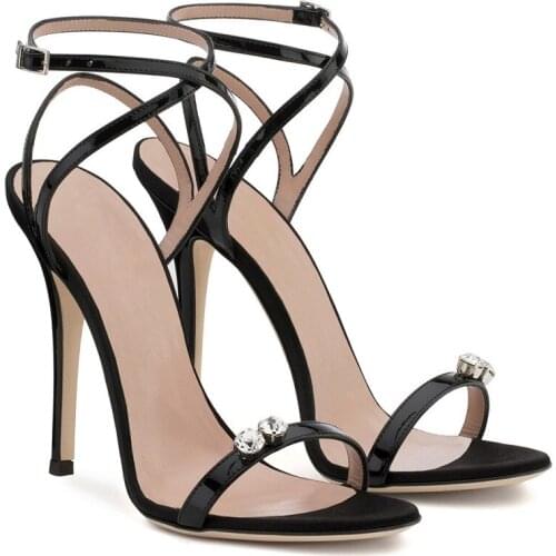 Summer new style with stiletto heel rhinestone fashion sandals plus size catwalk banquet dress all-match fashion women’s shoes