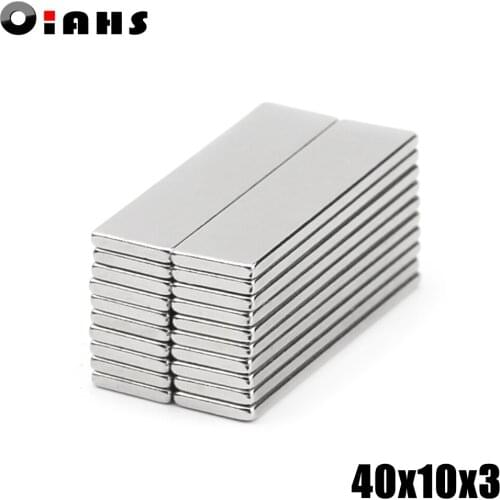20pcs F40x10x3mm Super Powerful Strong Rare Earth Block NdFeB Magnet Neodymium N35 Magnets F40*10*3mm- Free Shipping