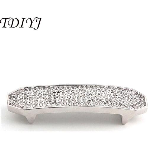 TDIYJ New Arrival 1.2CM*4.7CM Pave Slider with Crystals fit for Leather Locket Bracelets as Gifts for Friends 5pcs/lot