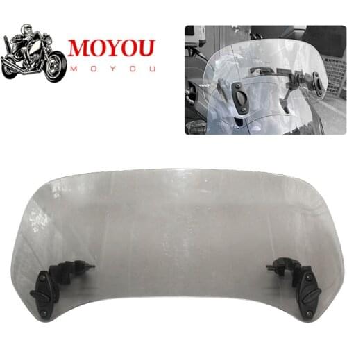 Universal Motorcycle Scooter Adjustable Clip On Windscreen Windshield Extension Spoiler Wind Deflector Adjustable Lockable