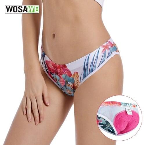 WOSAWE Cycling Underwear Women Triangle Breathable Elastic Gel Pad Shockproof Bicycle Shorts Bike Underwear Cycling Underpants