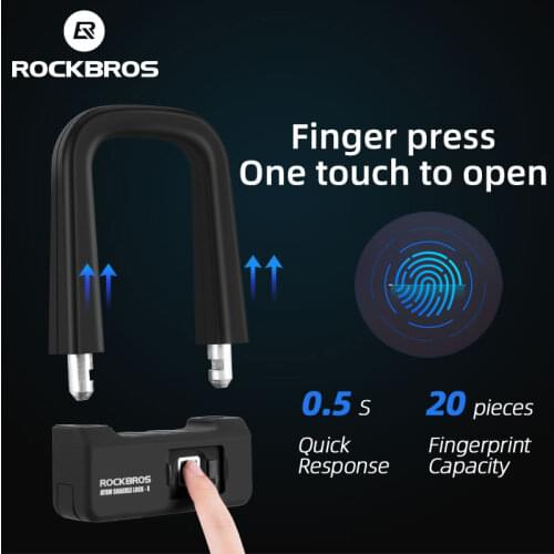 ROCKBROS Smart Bicycle U Lock Anti-theft Steel Cable Security Locks MTB Motorcycle Lock Electric Bicycle Accessories With Keys