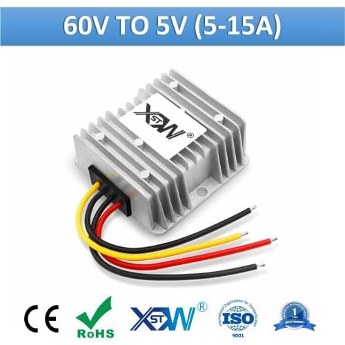 XWST Non Isolated DC to DC 20-75v 60v to 5v Power Supply Converter 5A 8A 10A 15A Step Down Buck 5v Voltage Regulator