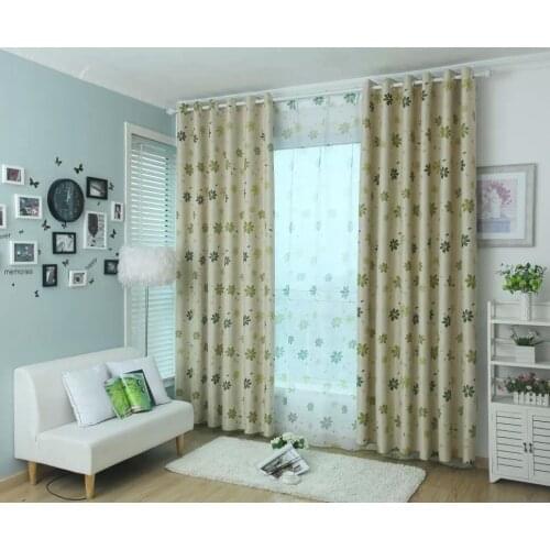 100x250cm Leaf Pattern Window Room Shade Panel Blackout Curtain Drape Valance Living Room Bedroom Decor - Green