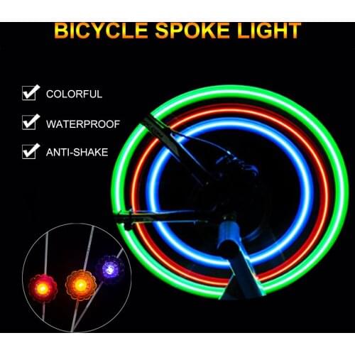 1/2 PC Bicycle Light with Batteries Bike Light Tyre Valve Caps Wheel Spokes LED Mountain Road Bike Bicycle Accessories